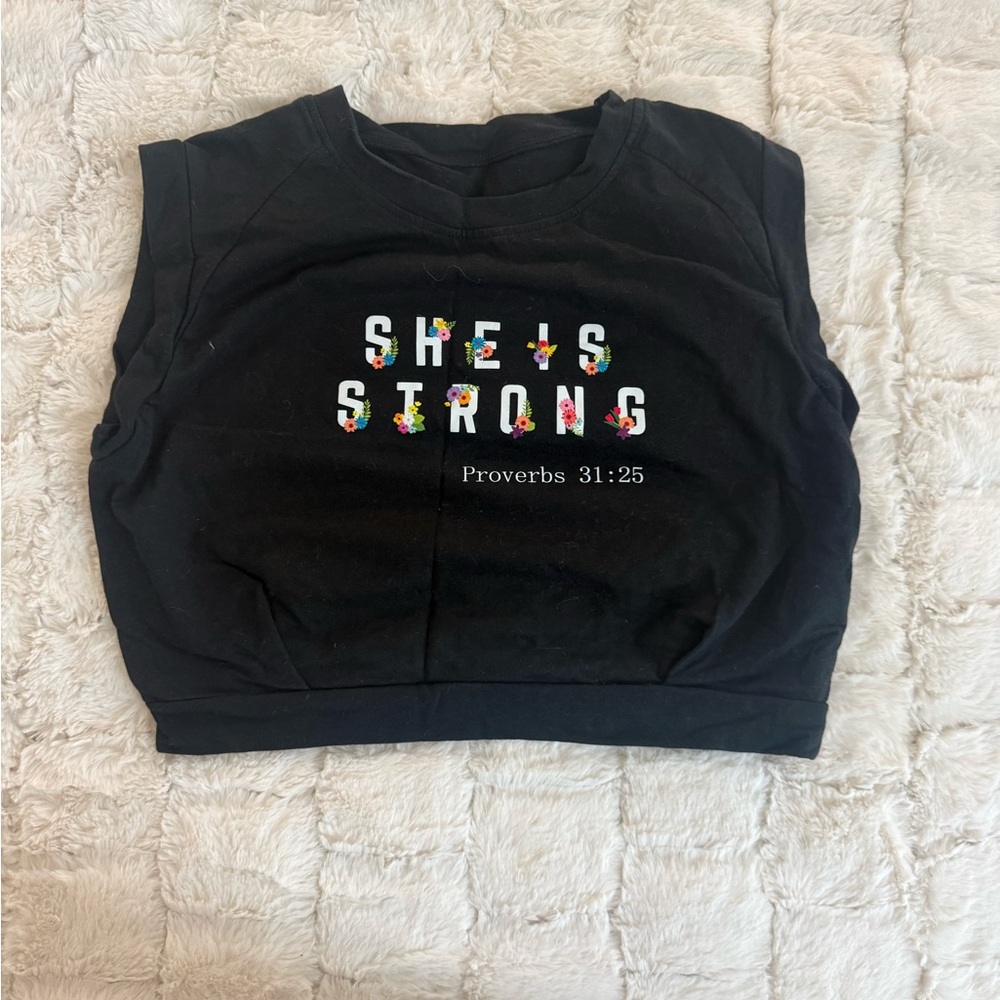 Black Kids Shirt - She's Strong